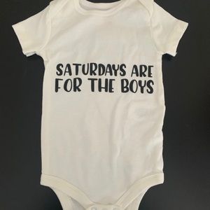 “Saturdays are for the boys” onesie 6-12m